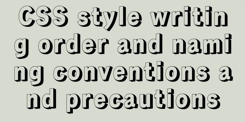 CSS style writing order and naming conventions and precautions