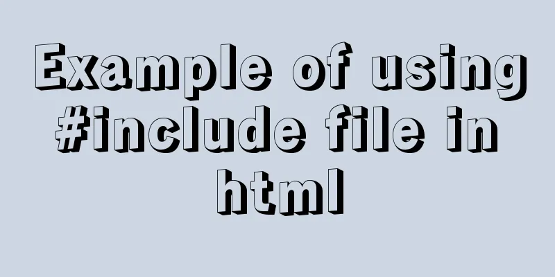 Example of using #include file in html