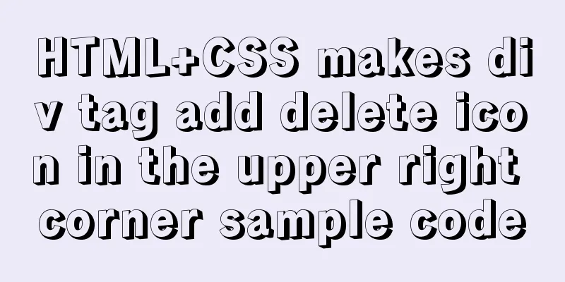 HTML+CSS makes div tag add delete icon in the upper right corner sample code