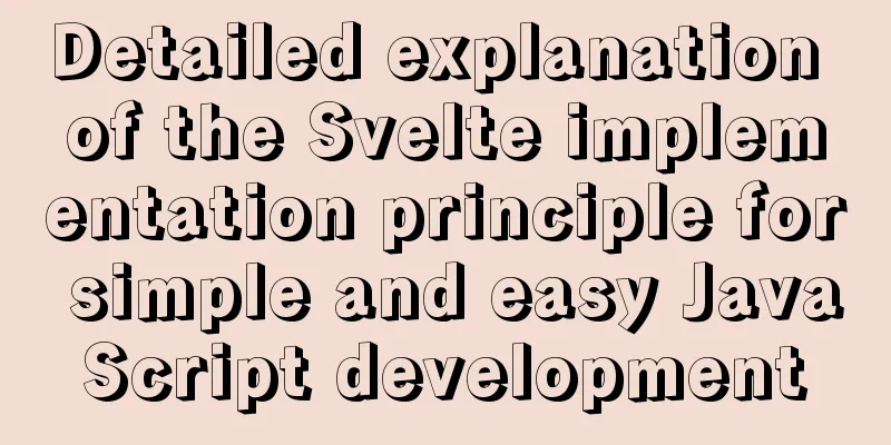 Detailed explanation of the Svelte implementation principle for simple and easy JavaScript development