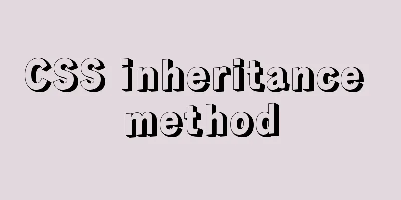 CSS inheritance method