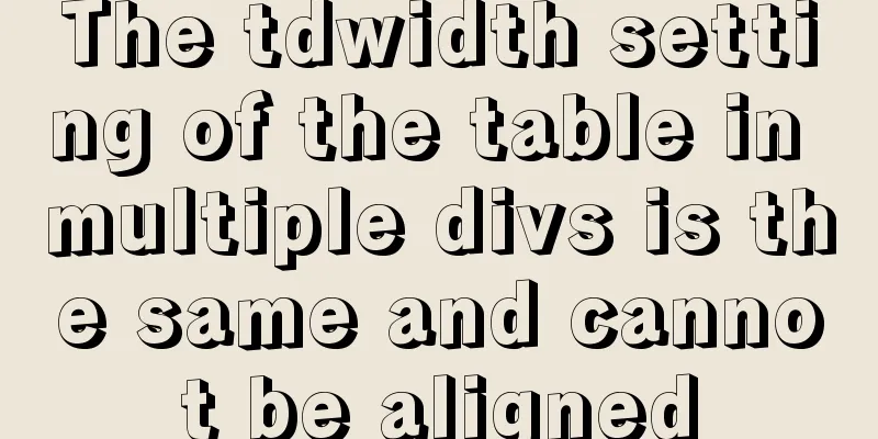 The tdwidth setting of the table in multiple divs is the same and cannot be aligned