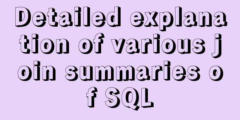 Detailed explanation of various join summaries of SQL