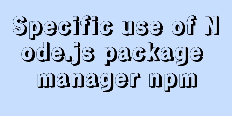Specific use of Node.js package manager npm