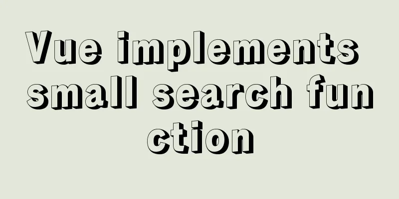 Vue implements small search function