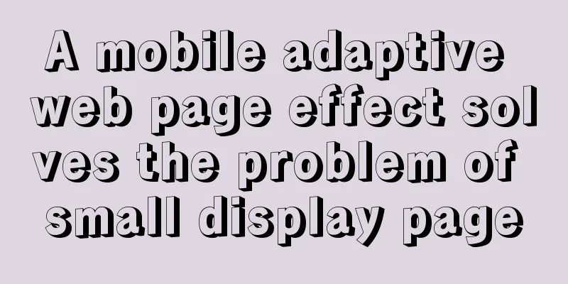 A mobile adaptive web page effect solves the problem of small display page