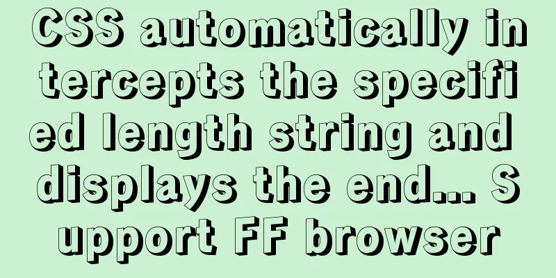 CSS automatically intercepts the specified length string and displays the end... Support FF browser