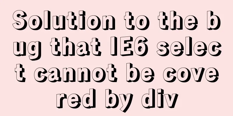 Solution to the bug that IE6 select cannot be covered by div