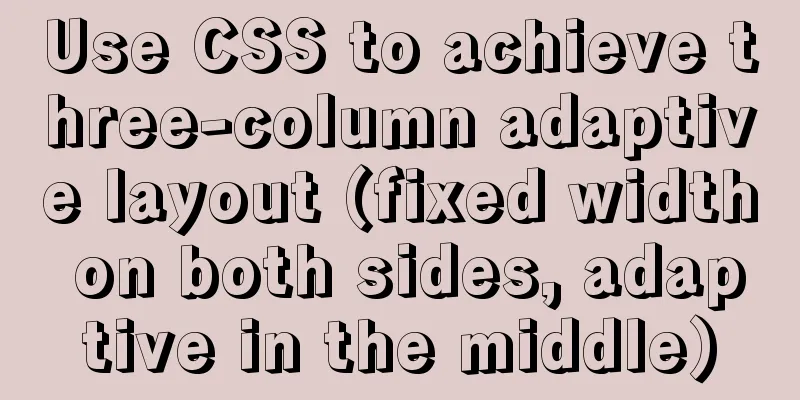 Use CSS to achieve three-column adaptive layout (fixed width on both sides, adaptive in the middle)
