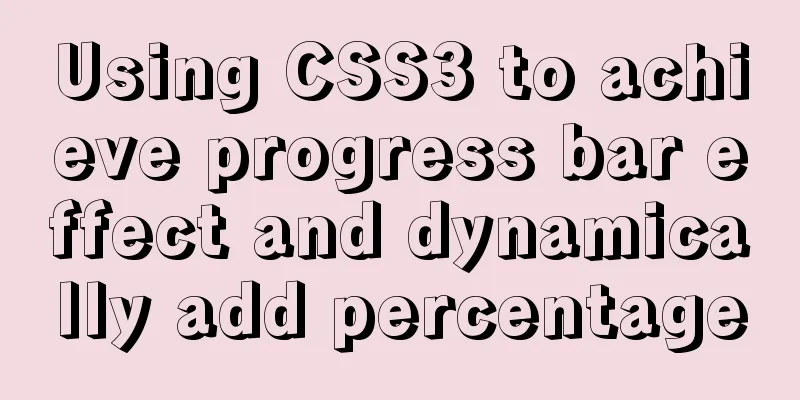 Using CSS3 to achieve progress bar effect and dynamically add percentage