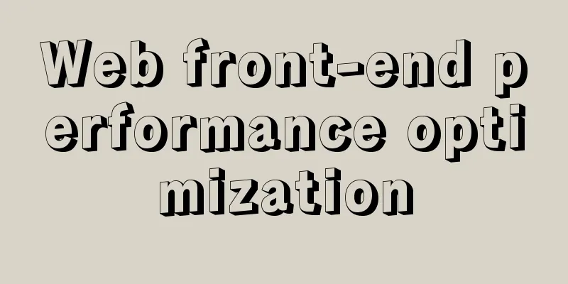 Web front-end performance optimization