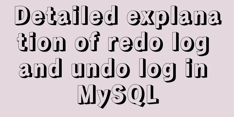 Detailed explanation of redo log and undo log in MySQL