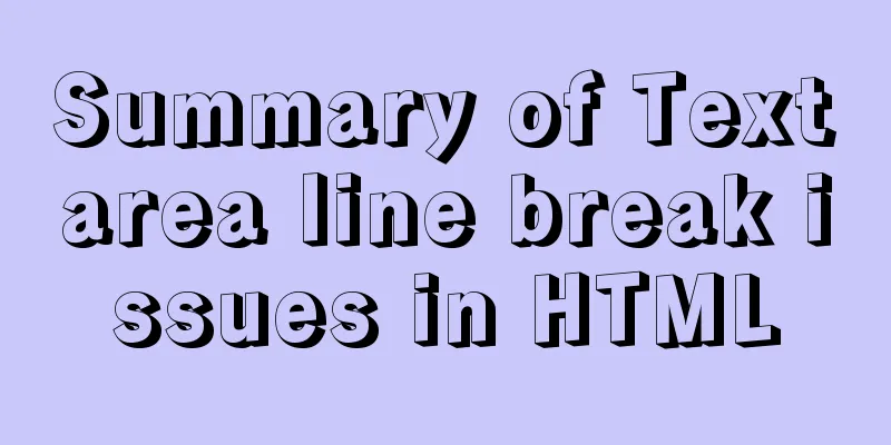 Summary of Textarea line break issues in HTML