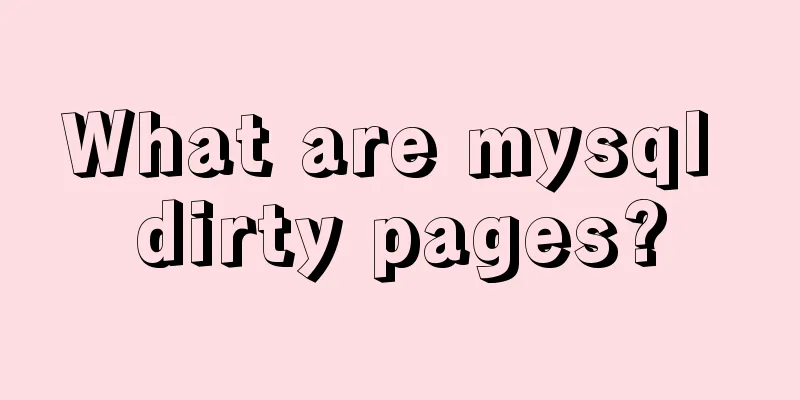What are mysql dirty pages?