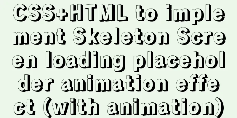 CSS+HTML to implement Skeleton Screen loading placeholder animation effect (with animation)