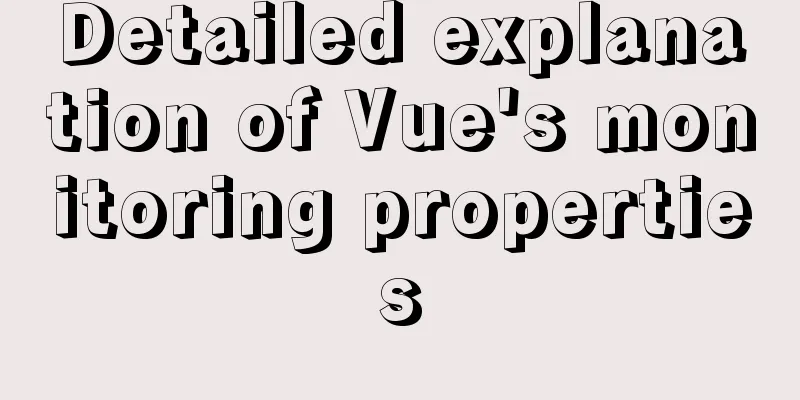 Detailed explanation of Vue's monitoring properties