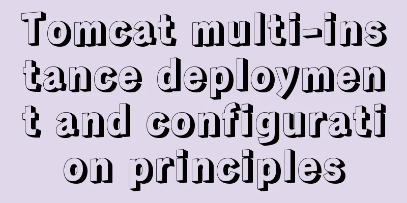 Tomcat multi-instance deployment and configuration principles