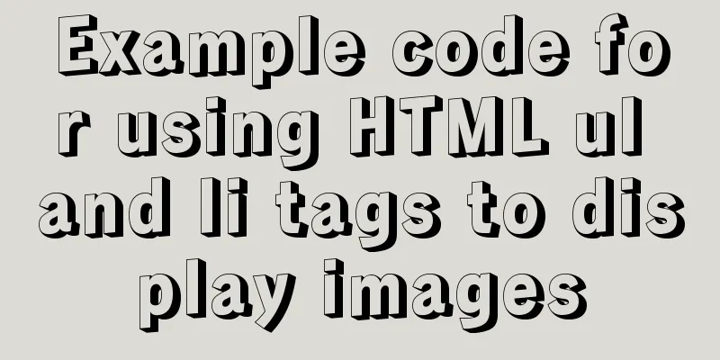 Example code for using HTML ul and li tags to display images