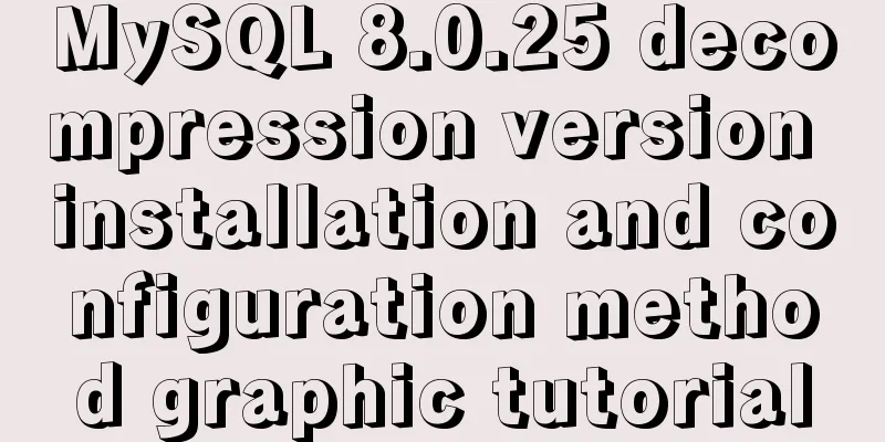 MySQL 8.0.25 decompression version installation and configuration method graphic tutorial