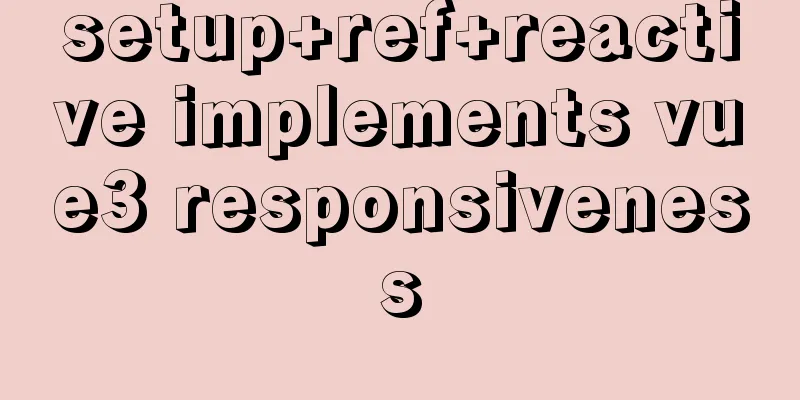 setup+ref+reactive implements vue3 responsiveness