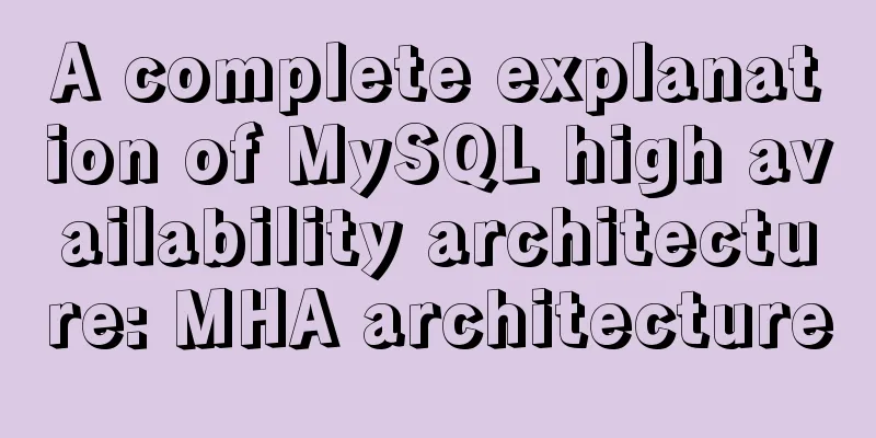 A complete explanation of MySQL high availability architecture: MHA architecture