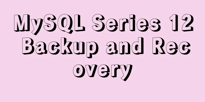 MySQL Series 12 Backup and Recovery