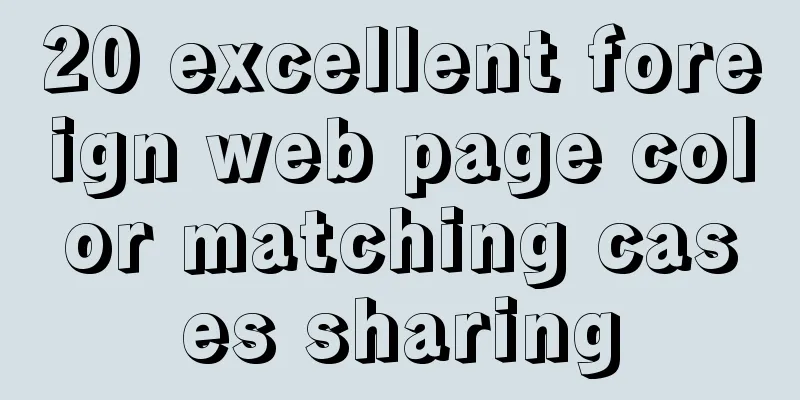 20 excellent foreign web page color matching cases sharing