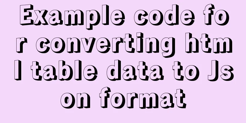 Example code for converting html table data to Json format