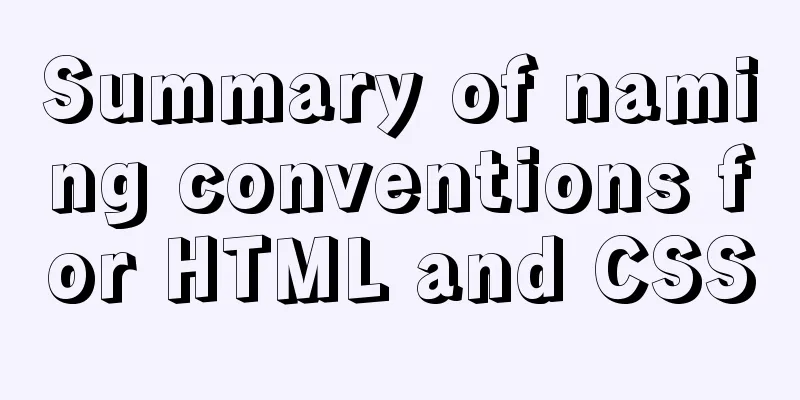 Summary of naming conventions for HTML and CSS