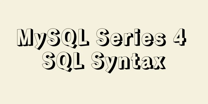 MySQL Series 4 SQL Syntax