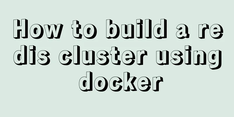 How to build a redis cluster using docker