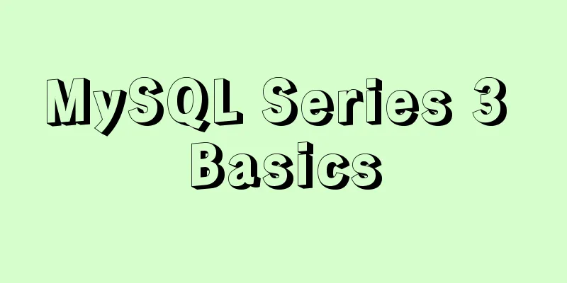MySQL Series 3 Basics