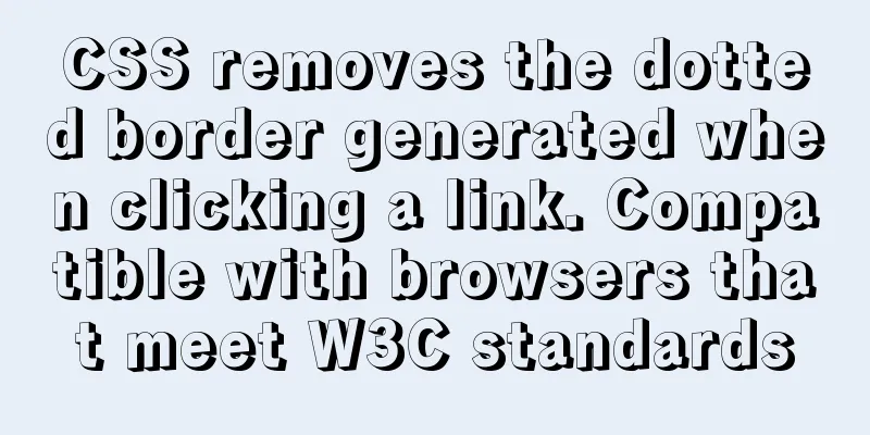 CSS removes the dotted border generated when clicking a link. Compatible with browsers that meet W3C standards
