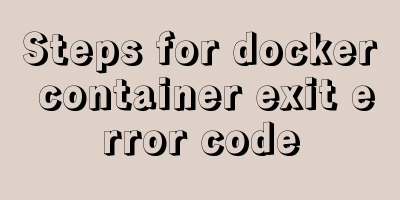Steps for docker container exit error code