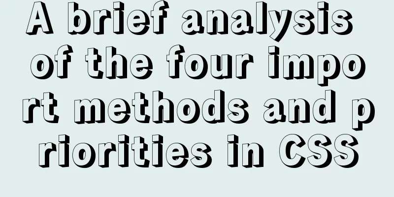 A brief analysis of the four import methods and priorities in CSS