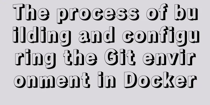 The process of building and configuring the Git environment in Docker