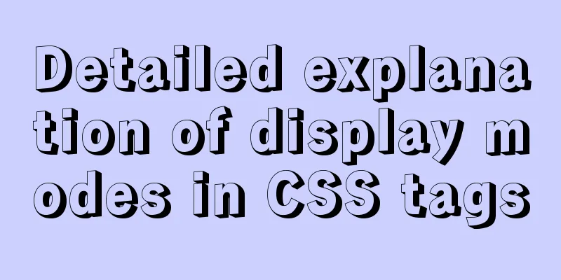 Detailed explanation of display modes in CSS tags