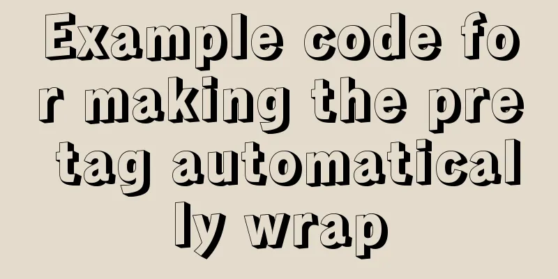 Example code for making the pre tag automatically wrap
