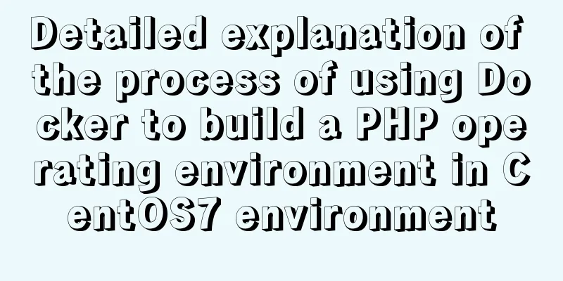 Detailed explanation of the process of using Docker to build a PHP operating environment in CentOS7 environment