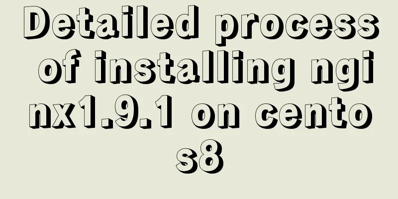 Detailed process of installing nginx1.9.1 on centos8