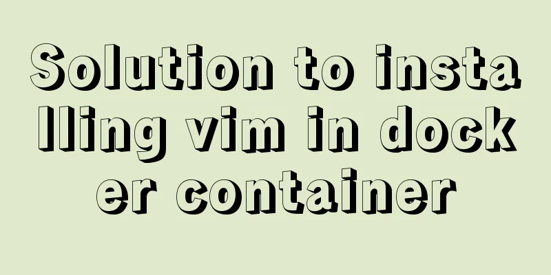 Solution to installing vim in docker container