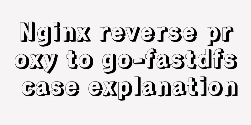 Nginx reverse proxy to go-fastdfs case explanation