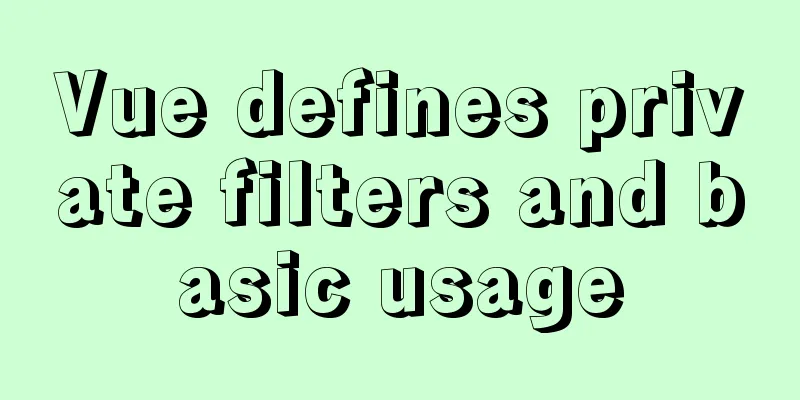 Vue defines private filters and basic usage
