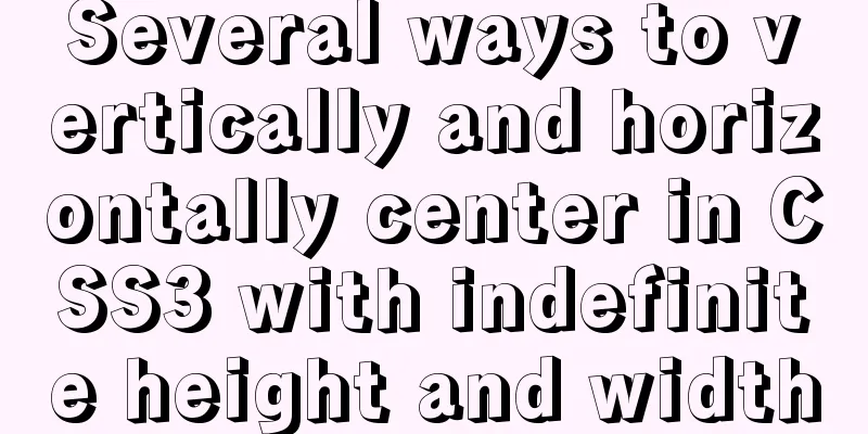Several ways to vertically and horizontally center in CSS3 with indefinite height and width