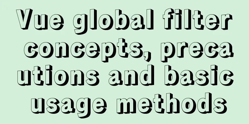 Vue global filter concepts, precautions and basic usage methods