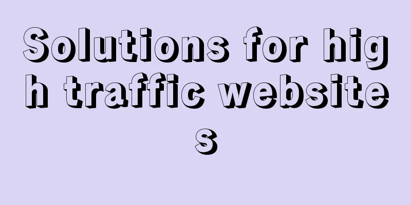 Solutions for high traffic websites