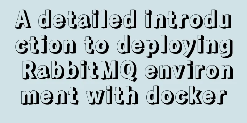 A detailed introduction to deploying RabbitMQ environment with docker