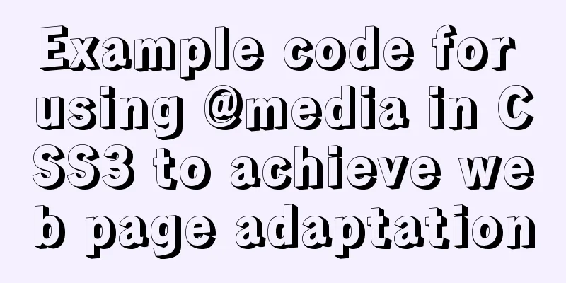 Example code for using @media in CSS3 to achieve web page adaptation