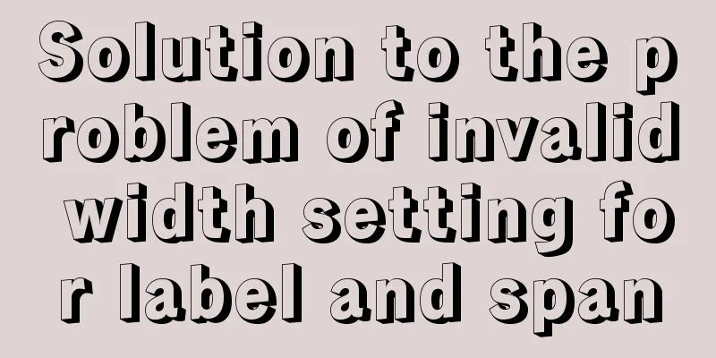 Solution to the problem of invalid width setting for label and span