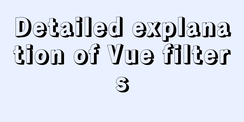 Detailed explanation of Vue filters